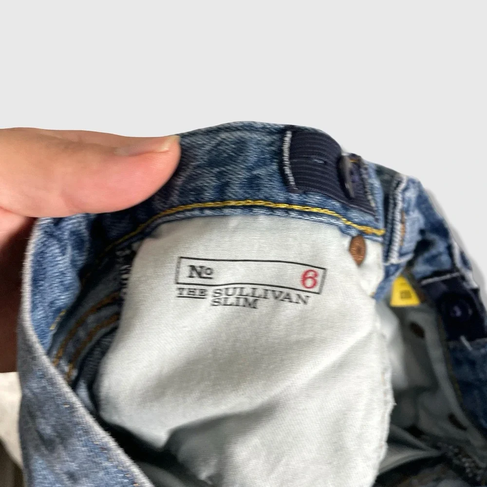 Polo Ralph Lauren Sullivan Slim Jeans Kids Size 6 Blue Distressed Denim